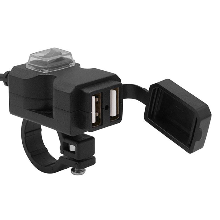 CS-665A1 Motorcycle Handlebar Phone Charger 9-24V Dual USB Adapter Waterproof Power Socket