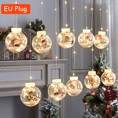 LED Curtain String Lights Christmas Wishing Ball Window Fairy Light String for Wedding Holiday Decoration