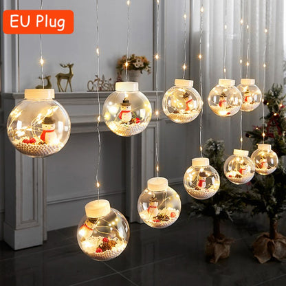 LED Curtain String Lights Christmas Wishing Ball Window Fairy Light String for Wedding Holiday Decoration