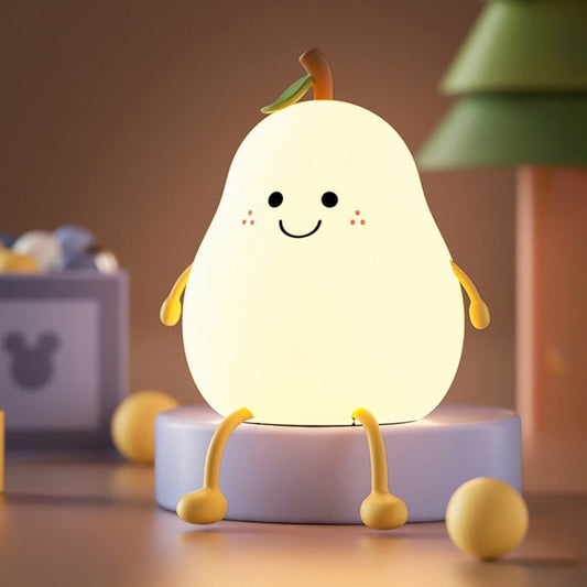 7 Color Changing Cute Pear Silicone Light Eye-caring Touch Table Lamp for Nursery