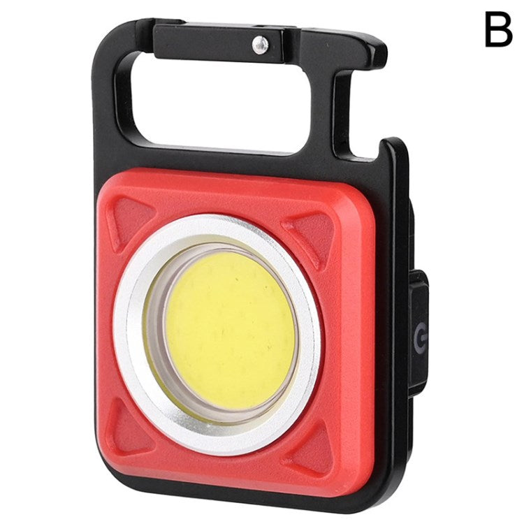 Mini COB Keychain Light 800 Lumens Bright Rechargeable Flashlight 4 Light Modes Portable Pocket Light Folding Bottle Opener