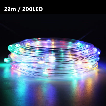 Solar Powered Fairy Light Waterproof Tube Light String with 8 Lighting Modes for Garden Wedding Party Decor