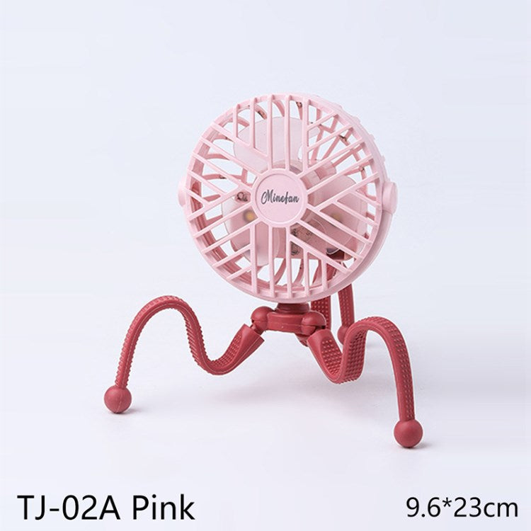 Stroller Fan 500mAh Battery Operated Flexible Tripod Clip On Fan 3 Speeds Handheld Personal Fan for Car Seat Crib Bike