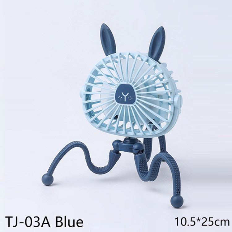 Stroller Fan 500mAh Battery Operated Flexible Tripod Clip On Fan 3 Speeds Handheld Personal Fan for Car Seat Crib Bike