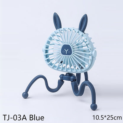 Stroller Fan 500mAh Battery Operated Flexible Tripod Clip On Fan 3 Speeds Handheld Personal Fan for Car Seat Crib Bike