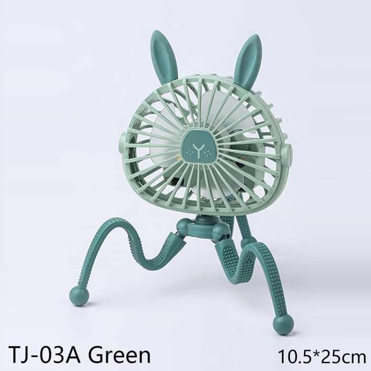 Stroller Fan 500mAh Battery Operated Flexible Tripod Clip On Fan 3 Speeds Handheld Personal Fan for Car Seat Crib Bike