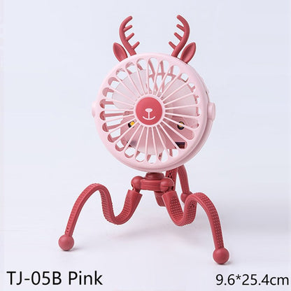 Stroller Fan 500mAh Battery Operated Flexible Tripod Clip On Fan 3 Speeds Handheld Personal Fan for Car Seat Crib Bike