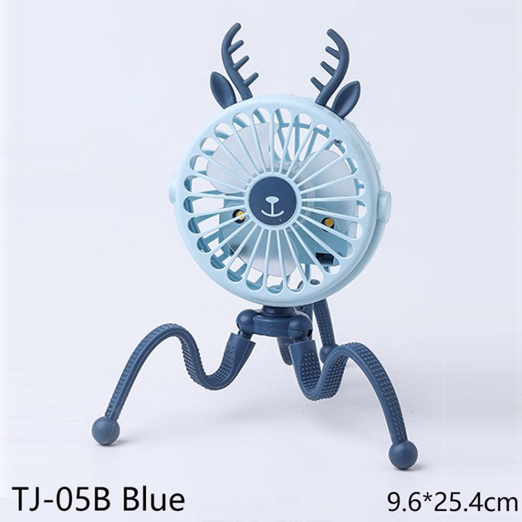 Stroller Fan 500mAh Battery Operated Flexible Tripod Clip On Fan 3 Speeds Handheld Personal Fan for Car Seat Crib Bike