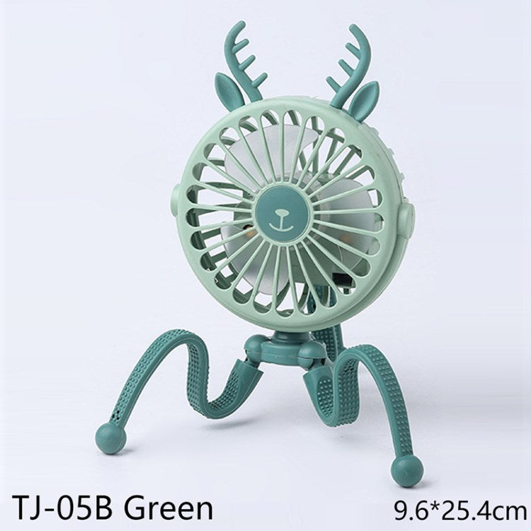 Stroller Fan 500mAh Battery Operated Flexible Tripod Clip On Fan 3 Speeds Handheld Personal Fan for Car Seat Crib Bike