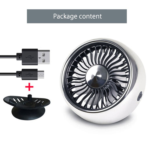 12V 24V Car Cooling Fan Travel Camping Fan 360-degree Rotatable USB Powered Vehicle Fan for Car Truck RV SUV Cooling