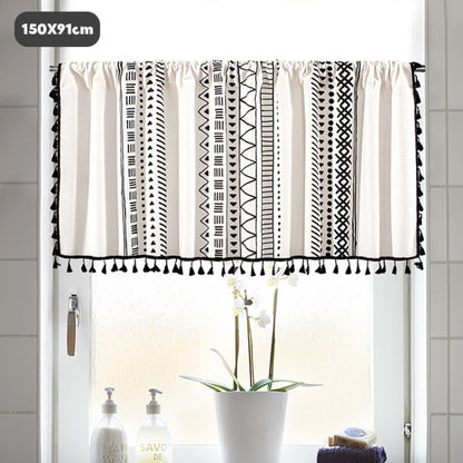 YMQY Kitchen Curtain Bathroom Tier Curtain Window Short Small Cafe Curtain Through the Rod