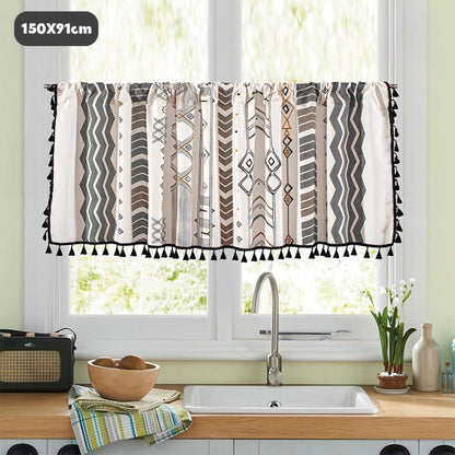 YMQY Kitchen Curtain Bathroom Tier Curtain Window Short Small Cafe Curtain Through the Rod