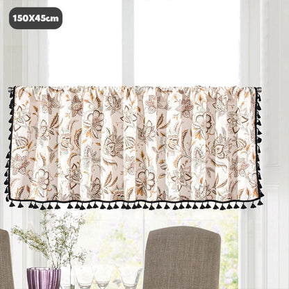 YMQY Kitchen Curtain Bathroom Tier Curtain Window Short Small Cafe Curtain Through the Rod