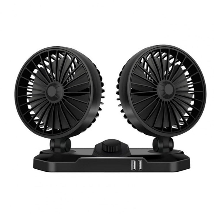 12V-24V Car Cooling Fan 3.1A USB Plug-in Portable Vehicle Fan Vehicle Mounted USB Fan Phone Charging Station