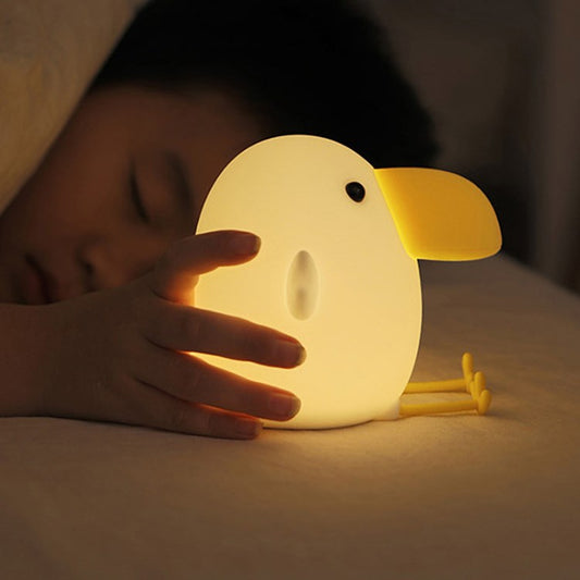 QX-3 Bird Doll Night Light Silicone Bedside Lamp Children Bedroom Lamp Portable and Rechargeable Kids Toy