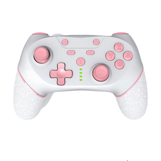 Wireless Mobile Gaming Controller Bluetooth Gaming Gamepad Joystick for N-Switch Phone PC - White / Pink