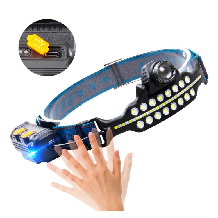 LED Rechargeable Headlamp Bright Head Light Telescopic Zoom Headlamp Flashlight