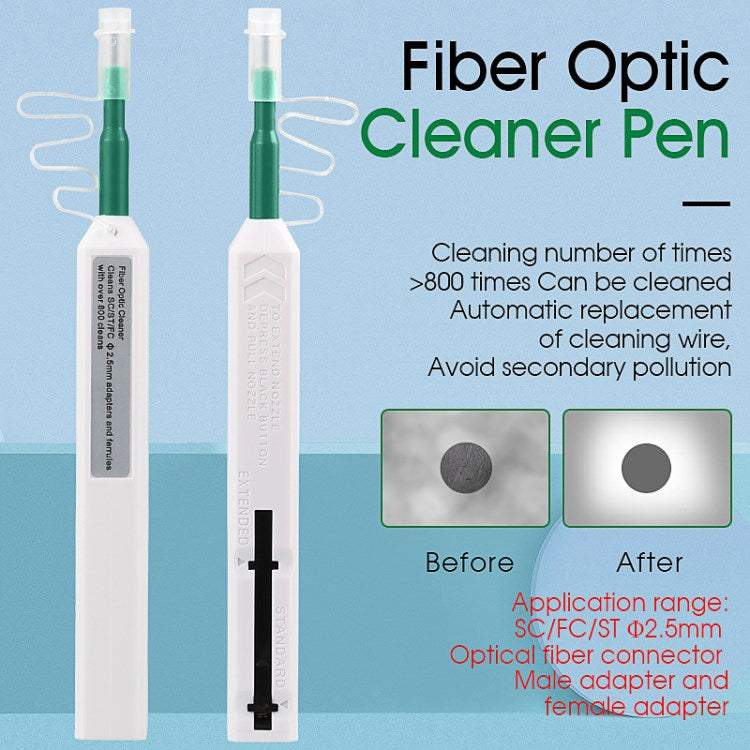 2Pcs FTTH Optical Fiber Cleaning Tool for SC FC ST LC Our SC / LC Connector 1.25mm / 2.5mm Fiber Cleaner Pens