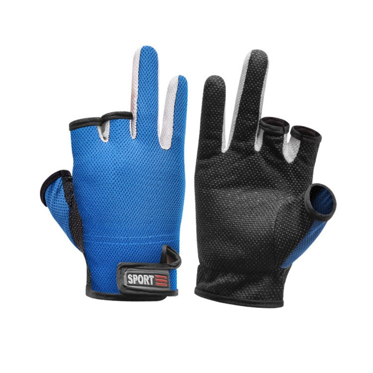 1 Pair Fishing Gloves Sun UV Protection Gloves 3-Finger Cut Non