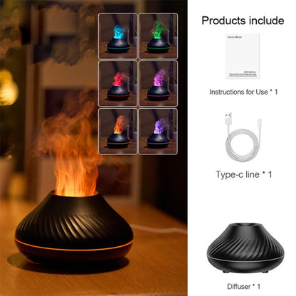 3D Flame Essential Oil Aroma Diffuser Air Humidifier Mist Maker Fogger with Colorful Light