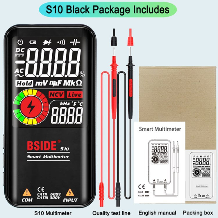 BSIDE Digital Multimeter 9999 Counts Auto Range Ohmmeter Smart DC AC Voltage Capacitor Resistance Diode NCV Hz Tester Detector