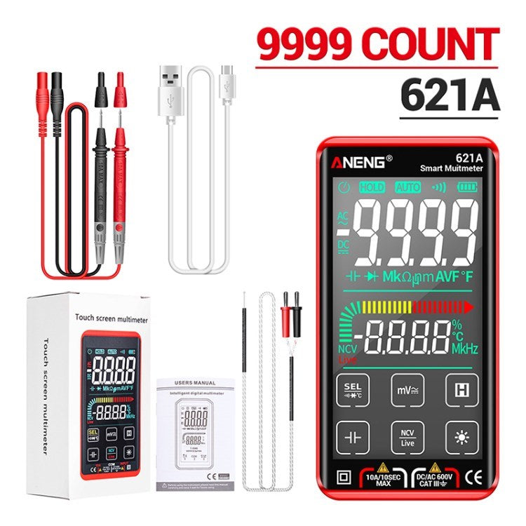 ANENG 621A Digital Multimeter Intelligent 9999 Counts Auto Range NCV Meter Rechargeable Tester