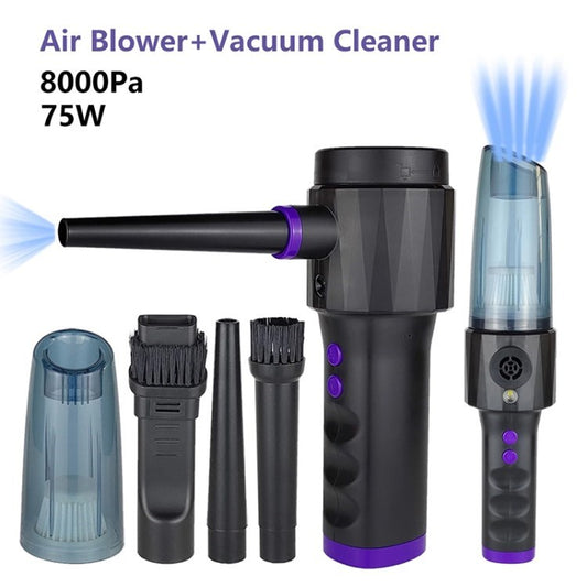 2-in-1 Air Duster Vacuum Dust Cleaner Portable Handheld Cordless Rechargeable Air Blower for Car Keyboard Desk