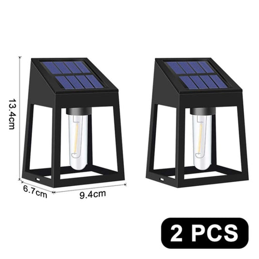 2Pcs Outdoor Solar Lights Waterproof Fence Wall Light for Garden Backyard Patio Yard