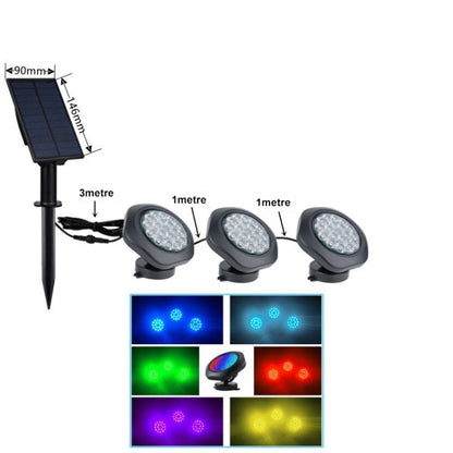 LED RGB Solar Pond Light Submersible Underwater Landscape Spotlights IP68 Underwater Night Light Fountain Pool Waterfall Fish Tank Aquarium Garden