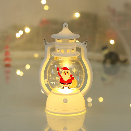 LED Christmas Lantern Battery Powered Desktop Xmas Tree Santa Snowman Decoration Light