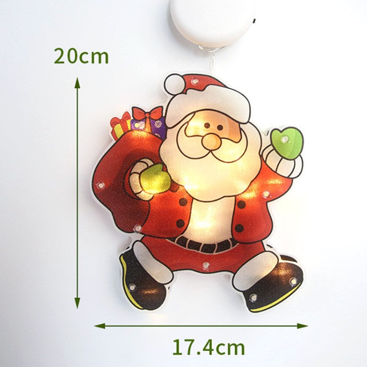 Christmas Window Decorative LED Light Battery Powered Xmas Hanging Light with Suction Cup Hook