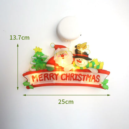 Christmas Window Decorative LED Light Battery Powered Xmas Hanging Light with Suction Cup Hook