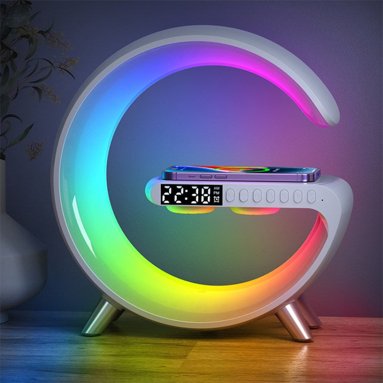 N69 Multifunctional APP Control 15W Wireless Charger Bluetooth Speaker Clock Atmosphere Light