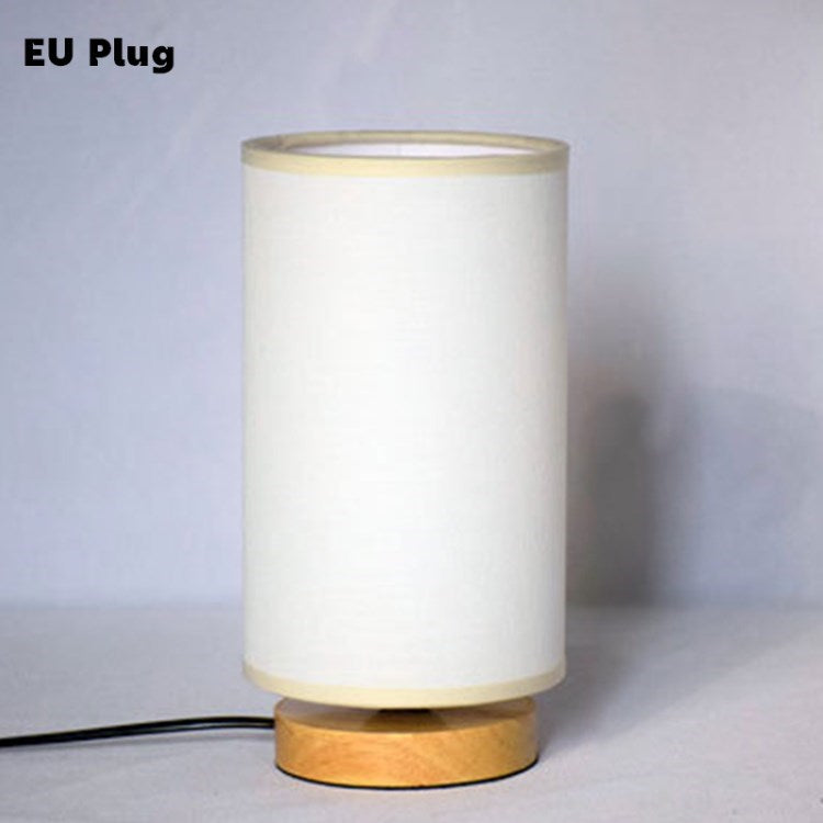 Wooden Fabric Table Lamp Home Bedroom Bedside Nightstand Lamp