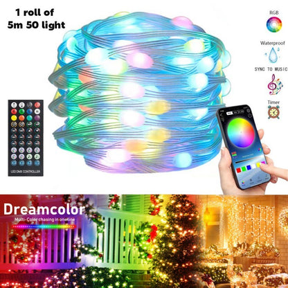 Smart String Light Waterproof USB APP Remote Control RGB Home Outdoor Decoration Light