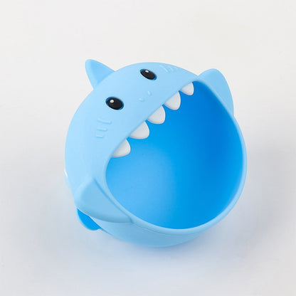 Cartoon Shark Heat-resistant Silicone Baby Bowl with Suction Cup (BPA Free, No FDA Certificate)