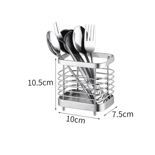 Kitchen Utensil Flatware Holder Stainless Steel Countertop Cutlery Fork Spoon Chopstick Organizer