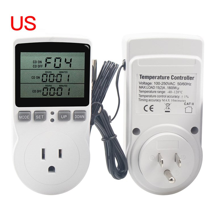 Digital Temperature Controller Outlet Socket Thermostat Outlet Plug with Timer