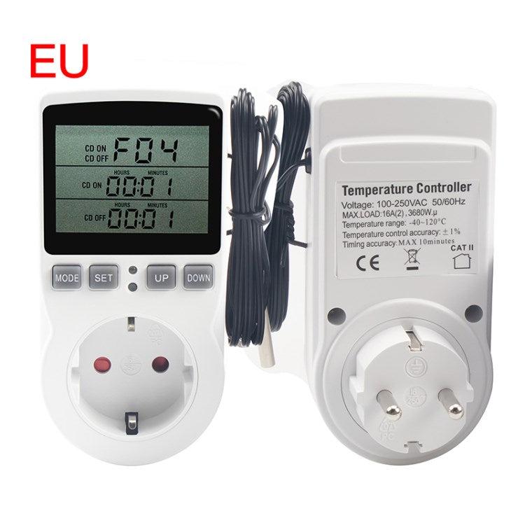 Digital Temperature Controller Outlet Socket Thermostat Outlet Plug with Timer