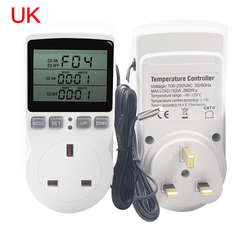 Digital Temperature Controller Outlet Socket Thermostat Outlet Plug with Timer