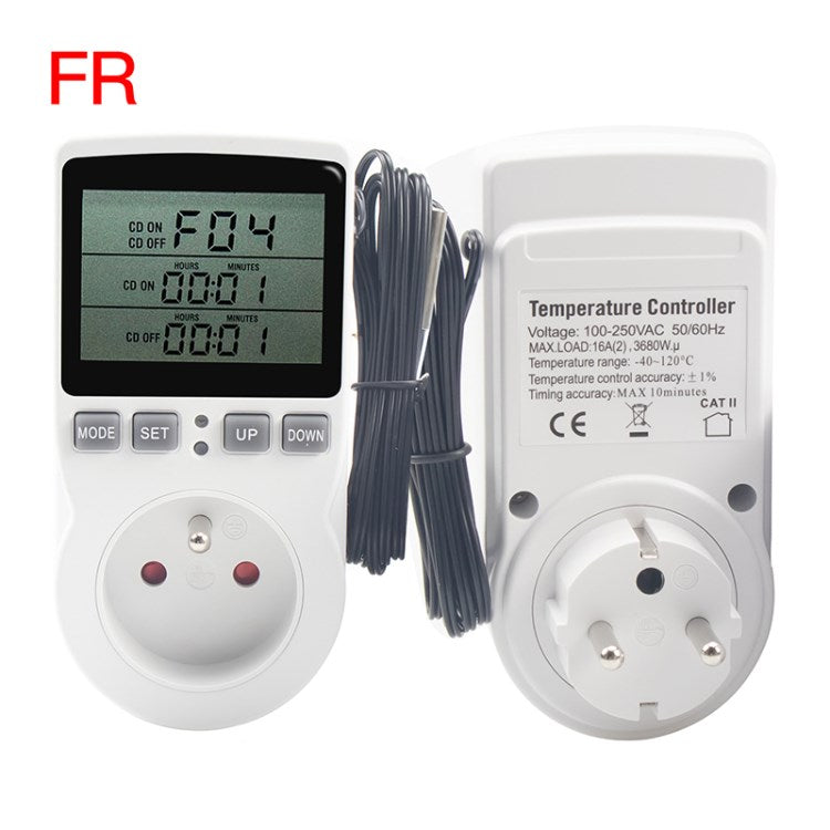 Digital Temperature Controller Outlet Socket Thermostat Outlet Plug with Timer