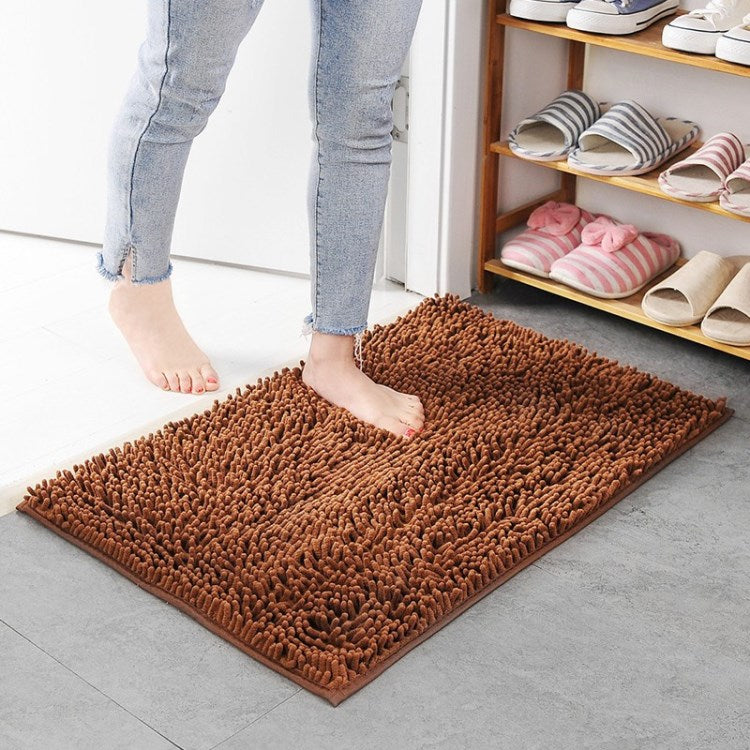 Chenille Floor Mat 50x80cm Soft Bath Rug Absorbent Non-Slip Bathroom Rug Machine Washable Bathroom Fluffy Carpet