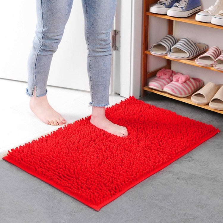 Chenille Floor Mat 50x80cm Soft Bath Rug Absorbent Non-Slip Bathroom Rug Machine Washable Bathroom Fluffy Carpet