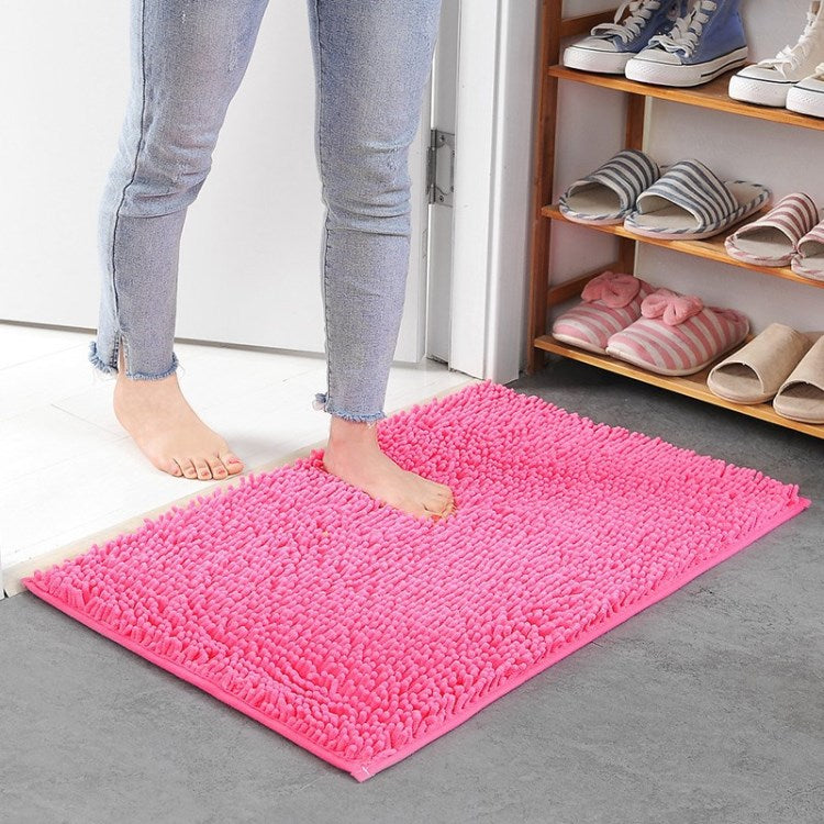 Chenille Floor Mat 50x80cm Soft Bath Rug Absorbent Non-Slip Bathroom Rug Machine Washable Bathroom Fluffy Carpet