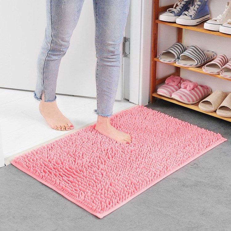 Chenille Floor Mat 50x80cm Soft Bath Rug Absorbent Non-Slip Bathroom Rug Machine Washable Bathroom Fluffy Carpet