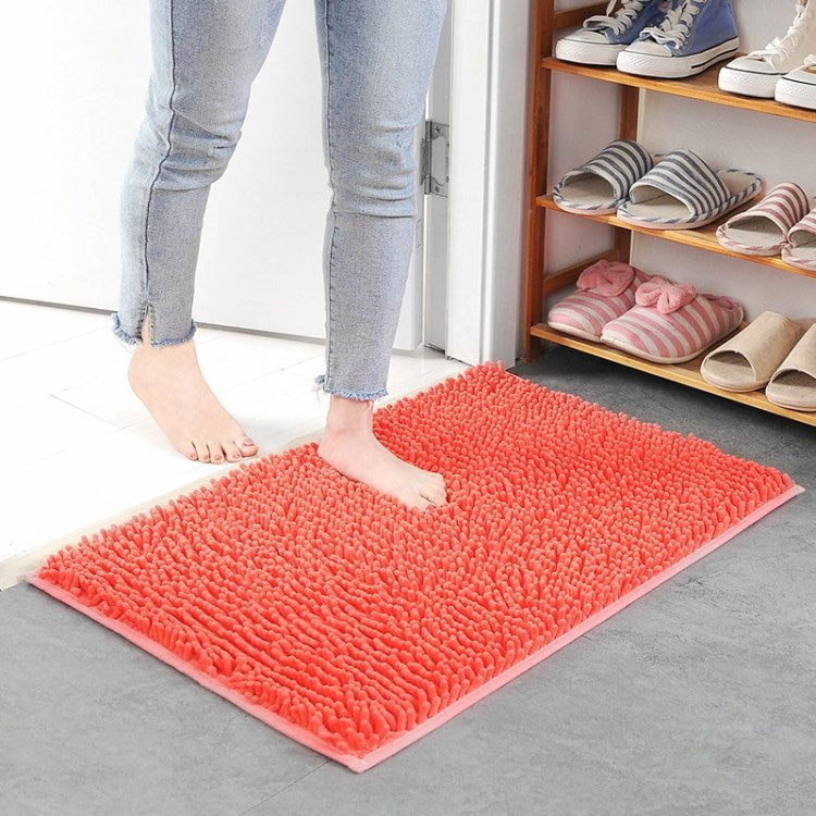 Chenille Floor Mat 50x80cm Soft Bath Rug Absorbent Non-Slip Bathroom Rug Machine Washable Bathroom Fluffy Carpet