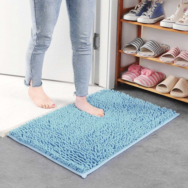 Chenille Floor Mat 50x80cm Soft Bath Rug Absorbent Non-Slip Bathroom Rug Machine Washable Bathroom Fluffy Carpet