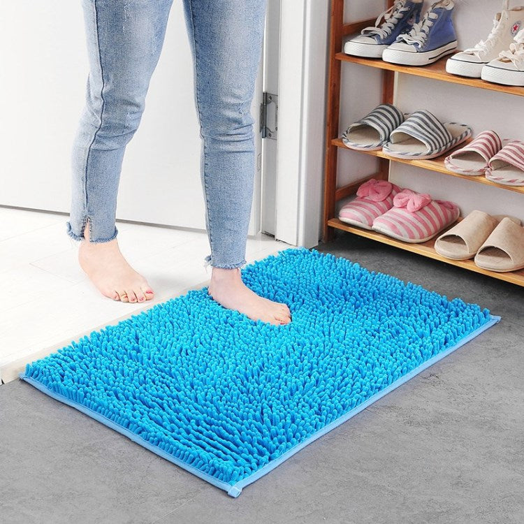 Chenille Floor Mat 50x80cm Soft Bath Rug Absorbent Non-Slip Bathroom Rug Machine Washable Bathroom Fluffy Carpet