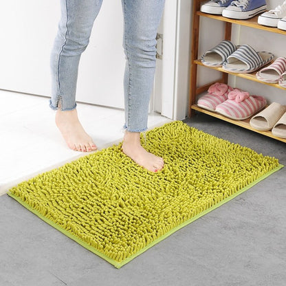 Chenille Floor Mat 50x80cm Soft Bath Rug Absorbent Non-Slip Bathroom Rug Machine Washable Bathroom Fluffy Carpet