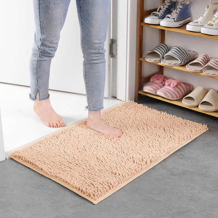 Chenille Floor Mat 50x80cm Soft Bath Rug Absorbent Non-Slip Bathroom Rug Machine Washable Bathroom Fluffy Carpet